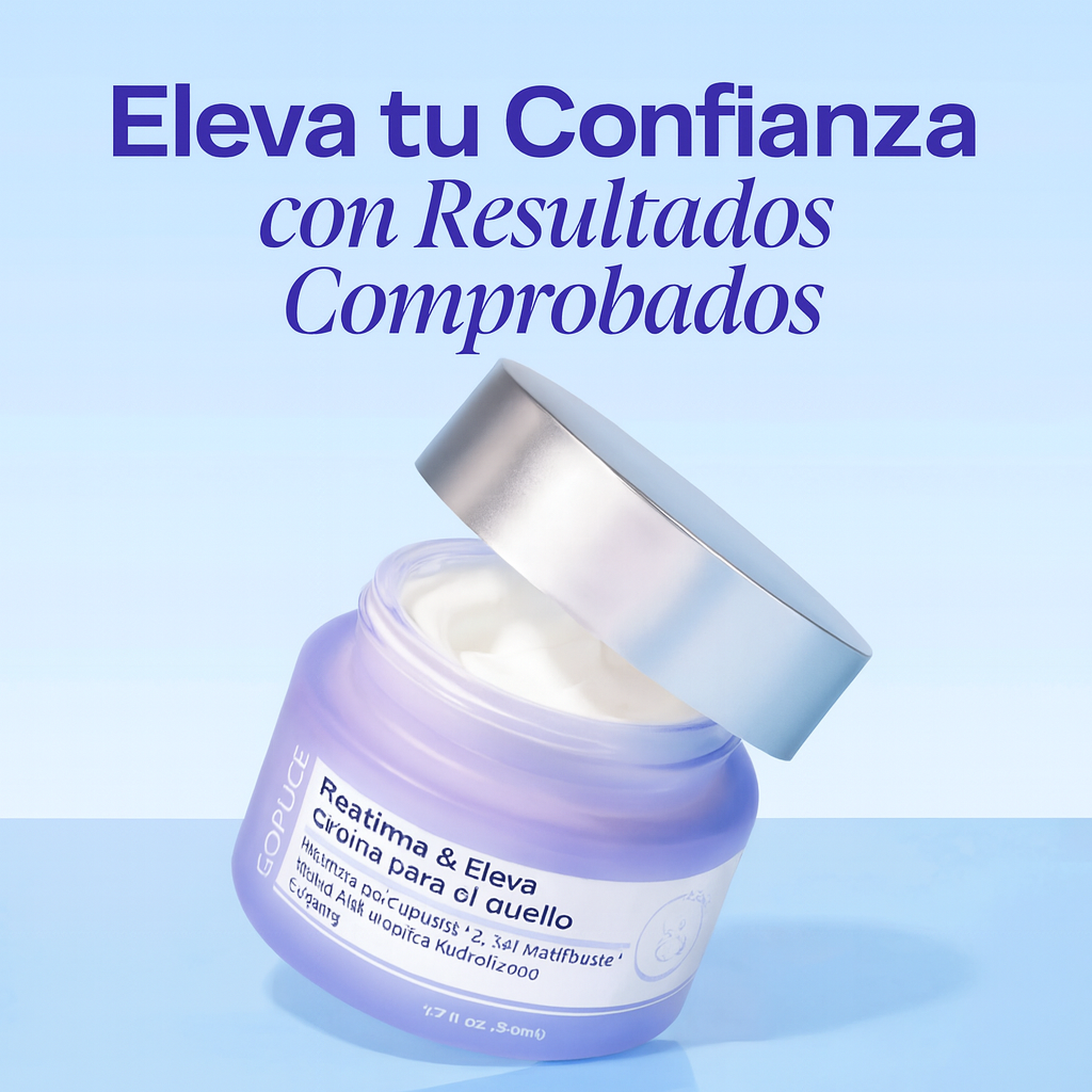 GOPUCE Miracle Neck Cream: Borra las líneas de “cuello de pavo” y “cuello tecnológico”. Elevación visible y suavidad en 4 semanas.