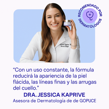 GOPUCE Miracle Neck Cream: Borra las líneas de “cuello de pavo” y “cuello tecnológico”. Elevación visible y suavidad en 4 semanas.